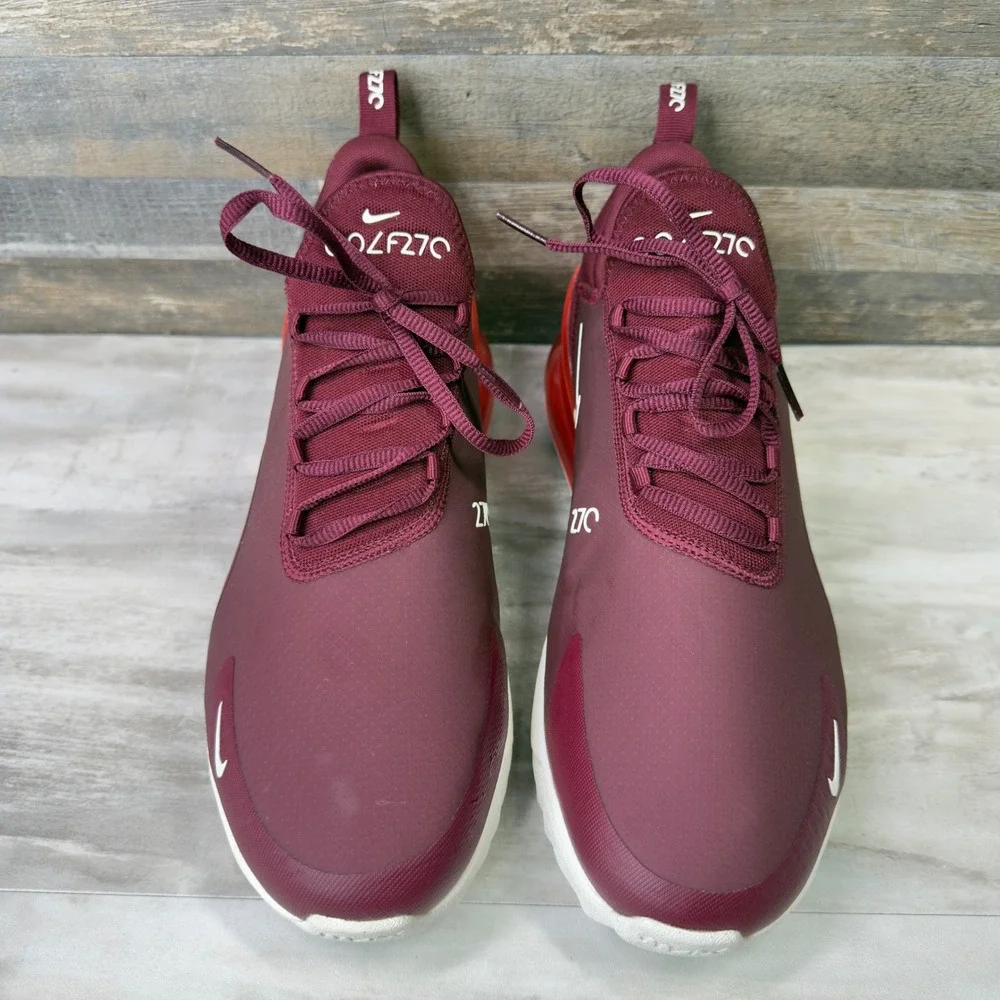 Nike Air Max 270 G Mens Size 11.5 Golf Shoes Spikeless Burgundy Red CK6483-600